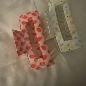 Pink and Yellow Hair Accessories Clips